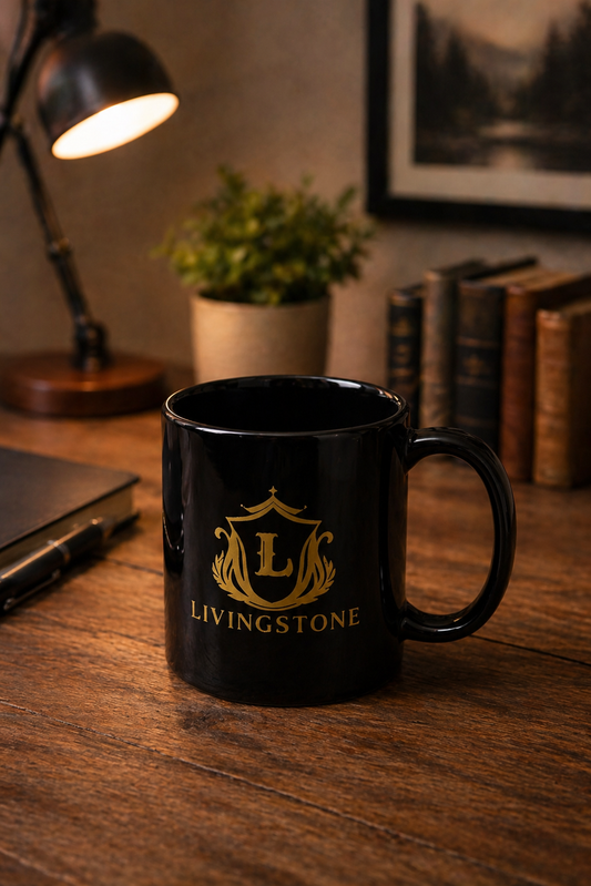 Livingstone Black Coffee Mug | Ceramic Cup for Home & Office