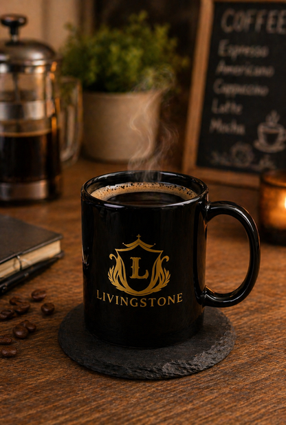 Livingstone Black Coffee Mug | Ceramic Cup for Home & Office