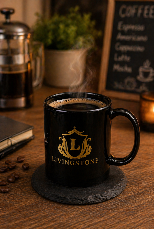Livingstone Black Coffee Mug | Ceramic Cup for Home & Office
