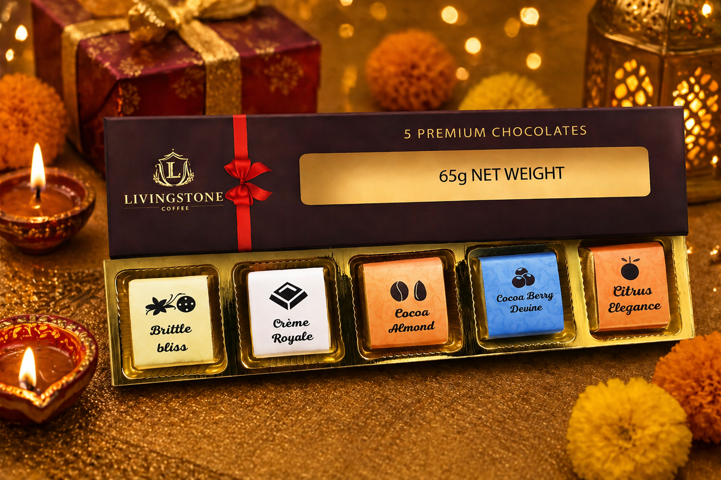 Livingstone Coffee Chocolate Gift Box (5 Pieces) | Assorted Premium